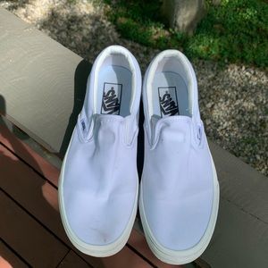 white slip on vans